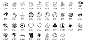 Printer Q 12 Tampon Encreur Carré (SYMBOLES à CHOIX) – 12x12mm